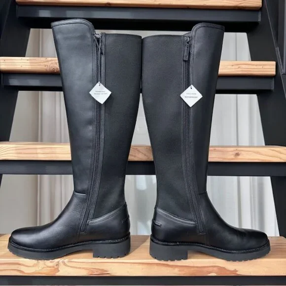 New Cole Haan Lyndon Equestrian Waterproof Boots - 7.5 Black - Picture 2 of 10